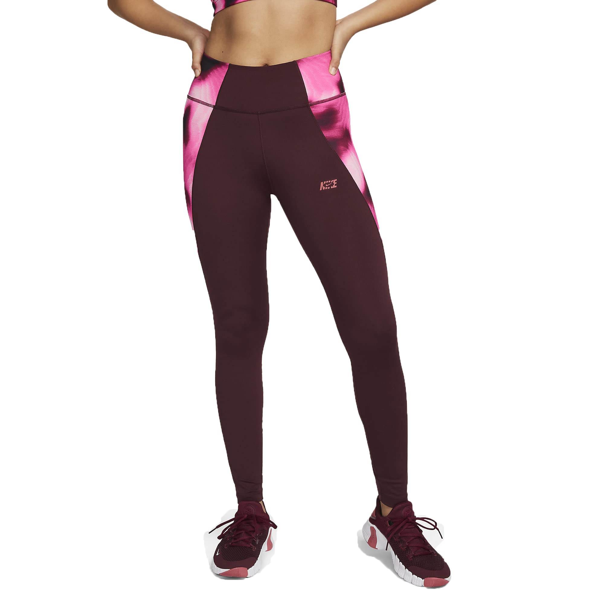 Nike One Icon Clash Women's Mid-Rise Leggings, Burgundy Crush/Hyper  Pink/Canyon Rust, XS : Amazon.sg: Fashion