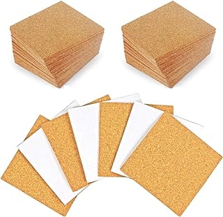 30 Pack Self-Adhesive Cork Squares 4 x 4 Inches Cork Backing Sheets Cork Tiles for Cork Coasters and DIY Crafts
