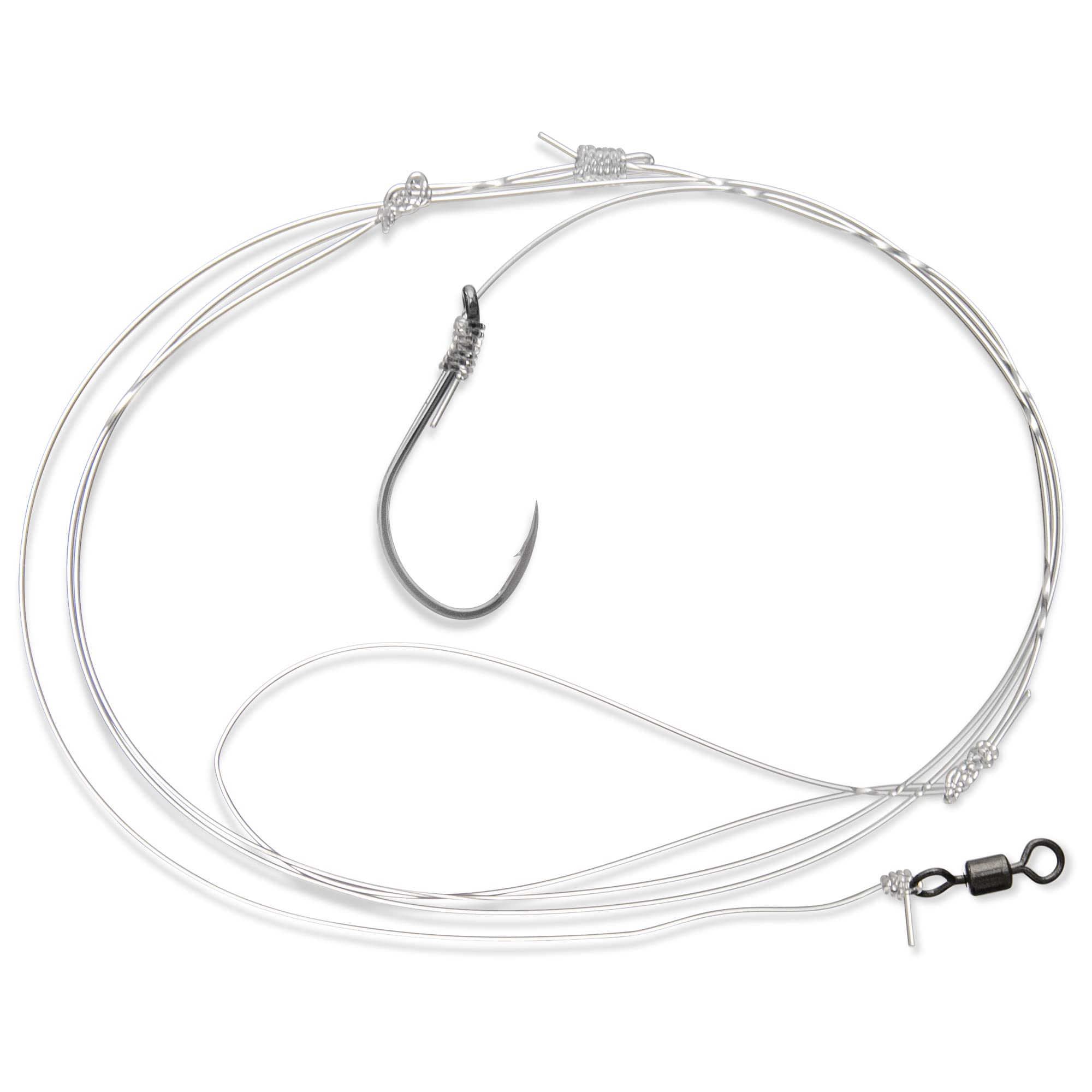 UMT - Paquete de 1, 5 y 10 opciones de Blackfish Tautog 1 anzuelo alto para agua salada, tamaño 3/0 BKK, anzuelo de cebo negro, 60 libras mono, bucle cuentagotas atado a mano