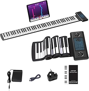 OYAYO Roll Up Piano 88 key Hand Roll Portable Piano Support MIDI Bluetooth With 128 tones and rhythms, Roll Piano Keyboard Support External Power Supply for Beginner Kid Adult Christmas Birthday Gift