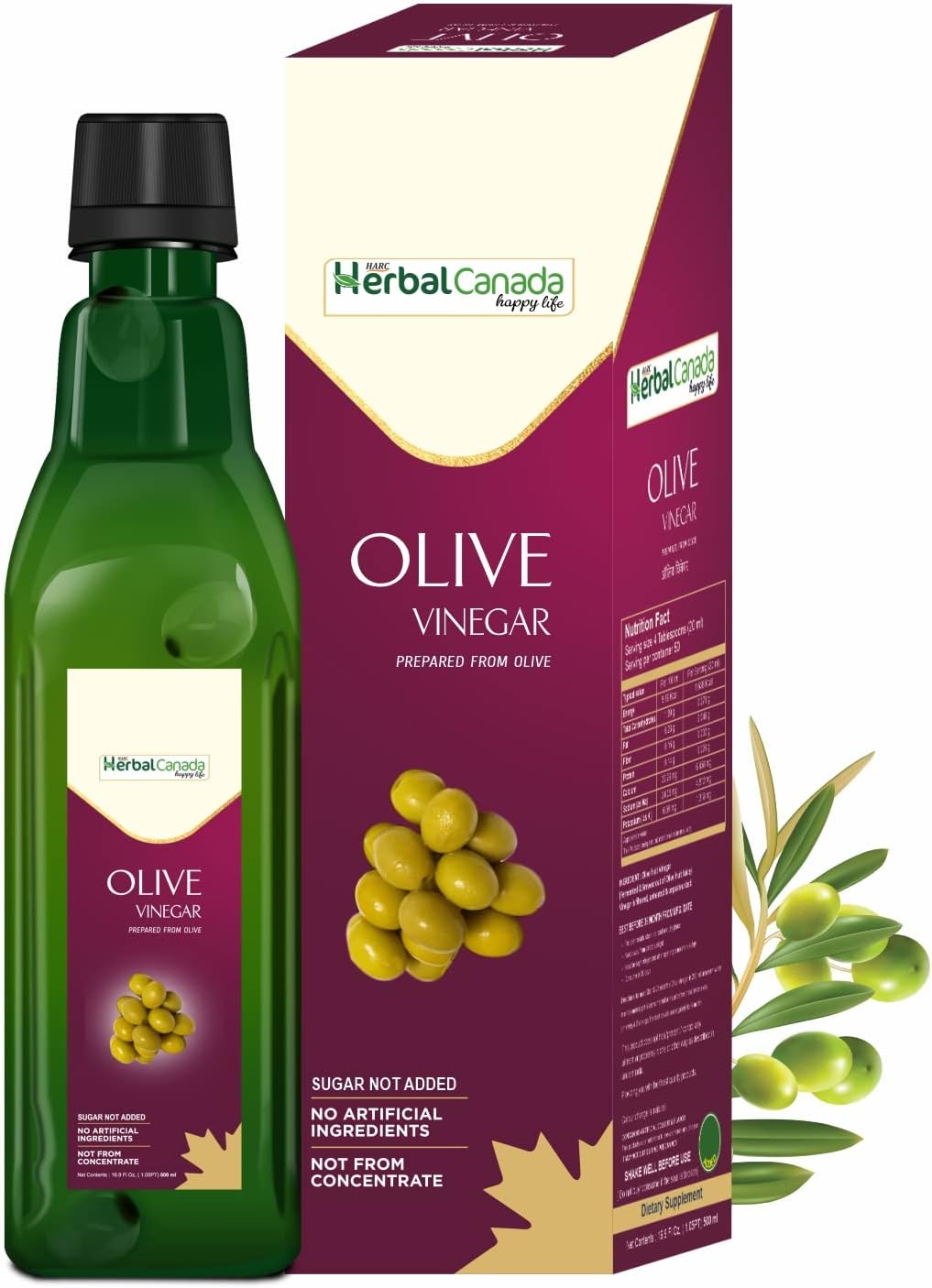 Harc Herbal Canada Jaitun Sirka (Olive Vinegar) || 500ml