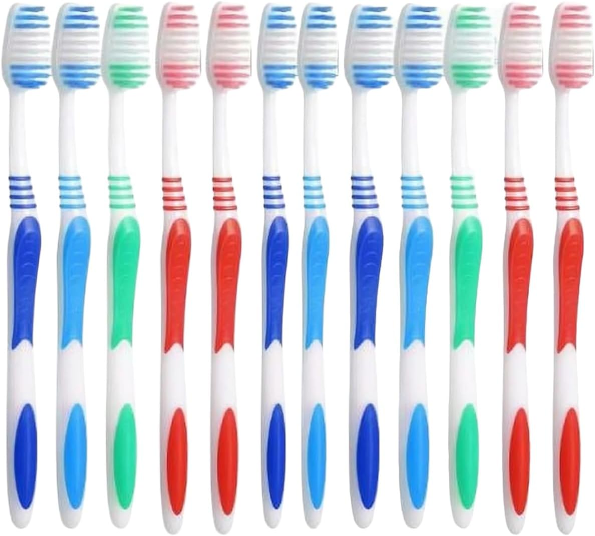 AIAG 12-Count Extra Firm and Hard Bristle Adult Toothbrush Bulk Huge Head Bristle Full Head Manual Toothbrush