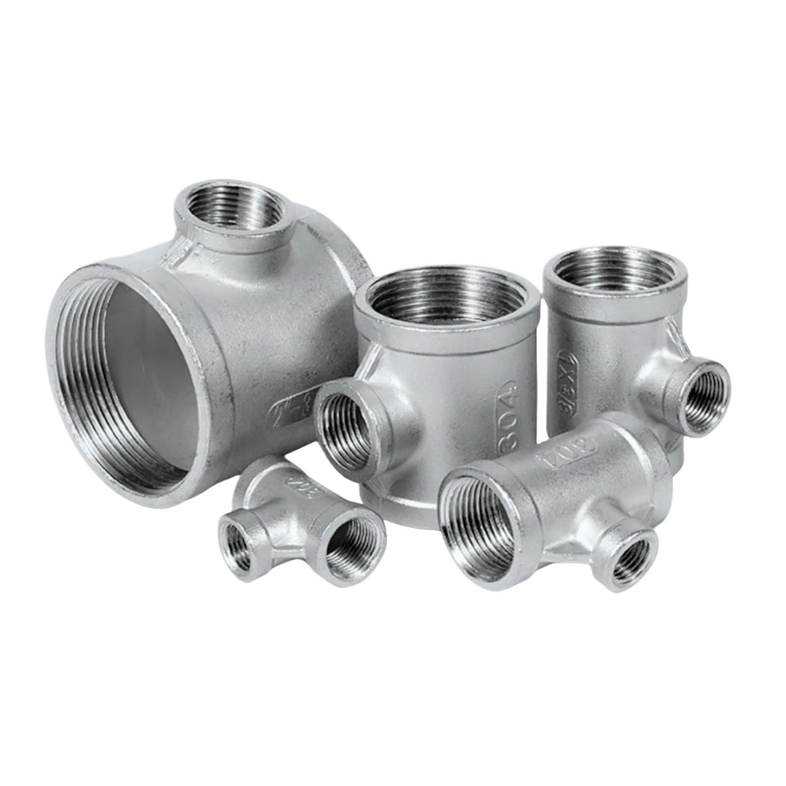 1"-1/4" BSP Female Thread Tee Stainless Steel Butt Joint Adapter Adapter Coupler Plumbing Fittings