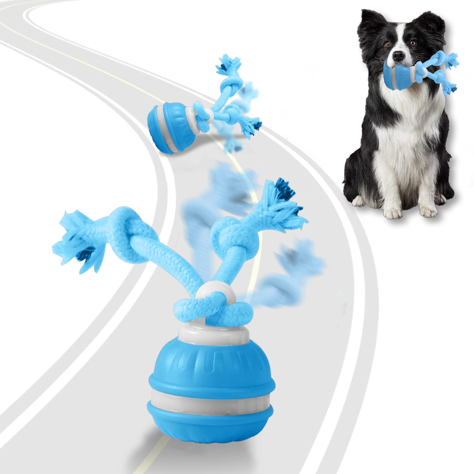 Osinaga Interactive Dog Ball Toys, Smart Interactive Dog Toys for Boredom, Motion Activate Rolling Ball for Small Medium Large Dogs, Automatic Moving Toy, Stimulation Toy for Boredom Relief (Blue)