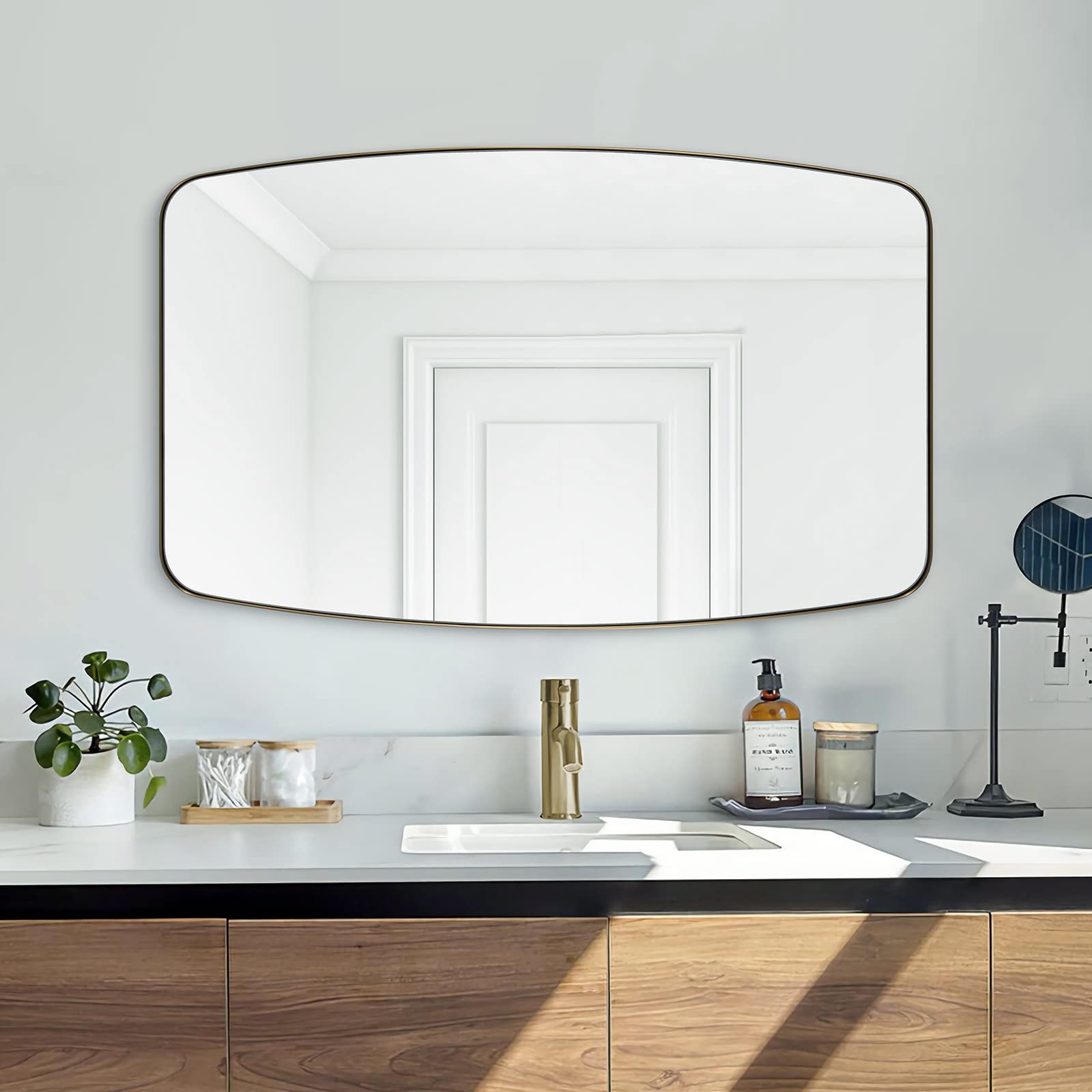 Amazon.com: ANDY STAR 24x40 Bathroom Mirror, Black Oval Mirror for ...