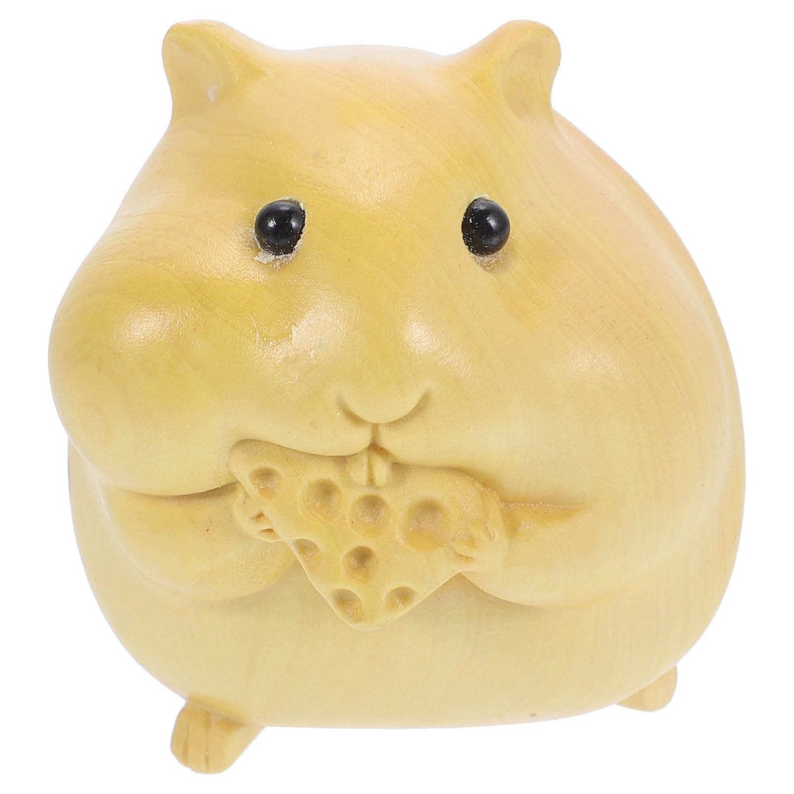 YARNOW 4pièces Figurine Bois De Hamster Sculptée Main Décoration Animale Adorable Bois Statuette Mignonne pour Maison Bureau
