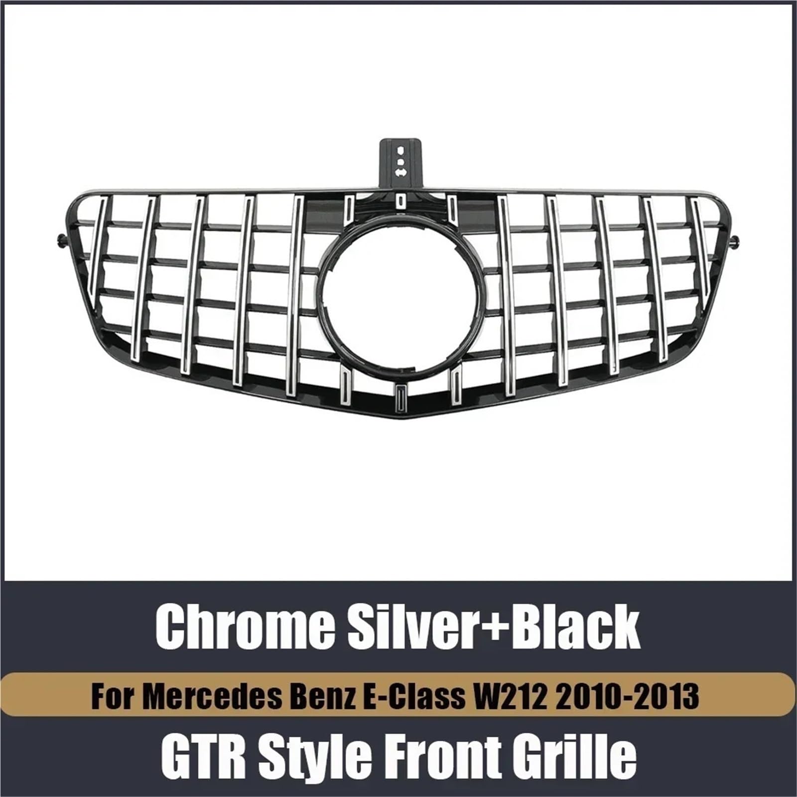 Maybach Style Przedni Zderzak Grille Srebrny Grill Chłodnicy Pasuje Do Mercedes Benz E-Class W212 E550 E350 E63 2010-2013 kratki samochodowej osłona chłodnicy silnika osłon(GTR Silver)