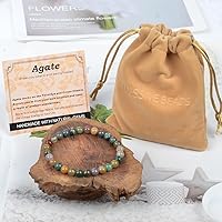 Vista 426 de MASSIVE BEADS Pulsera elástica de yoga hecha a mano con piedra natural, cristal curativo, energía, regalos para adultos unisex de 0.157 in, 0.236