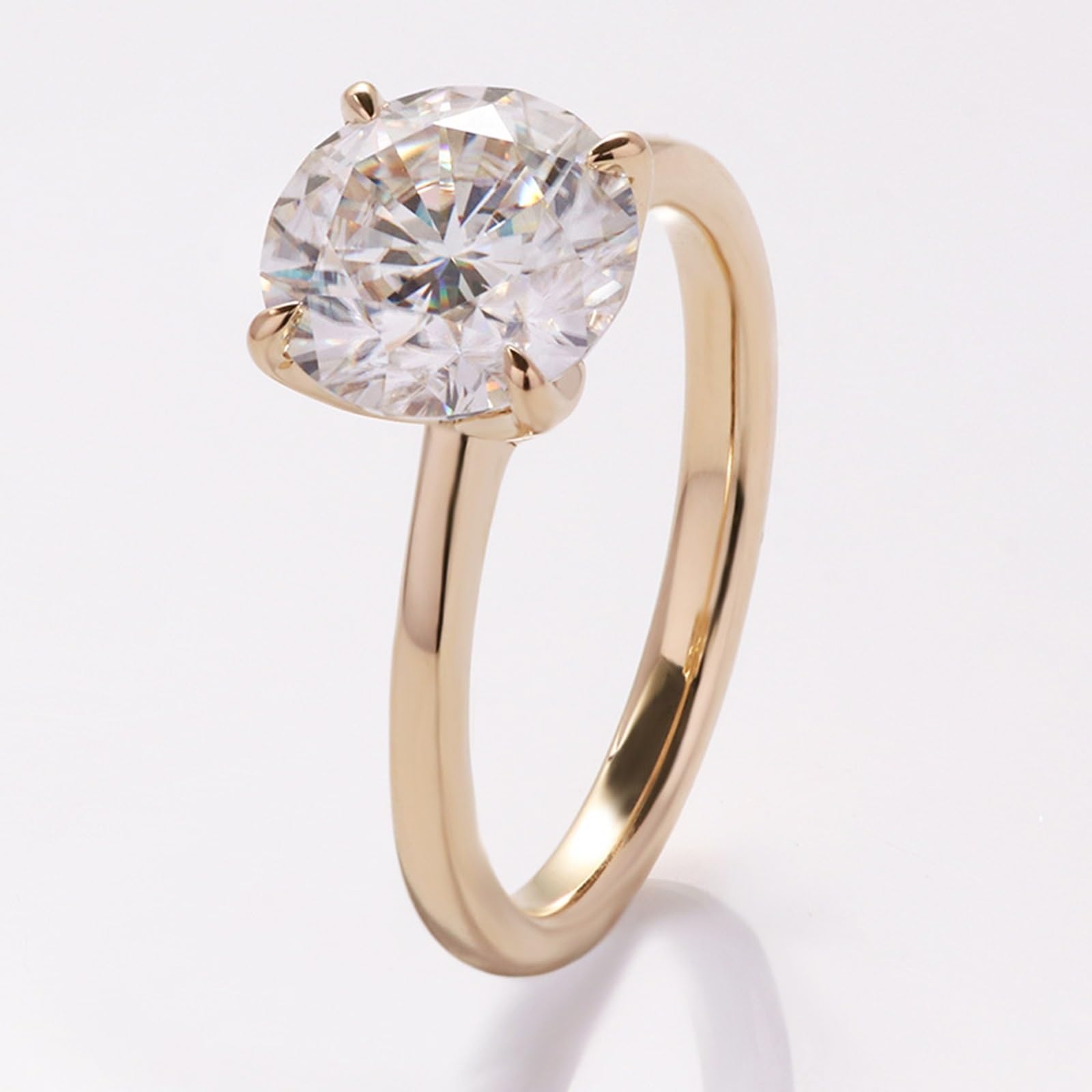 Obrączki damskie z żółtego złota próby 375, pierścionki damskie z Moissanite 2ct D Color VVS1 pierścionki zaręczynowe z prawdziwego złota 9K z grawerunkiem rozmiar 54 (17,2)