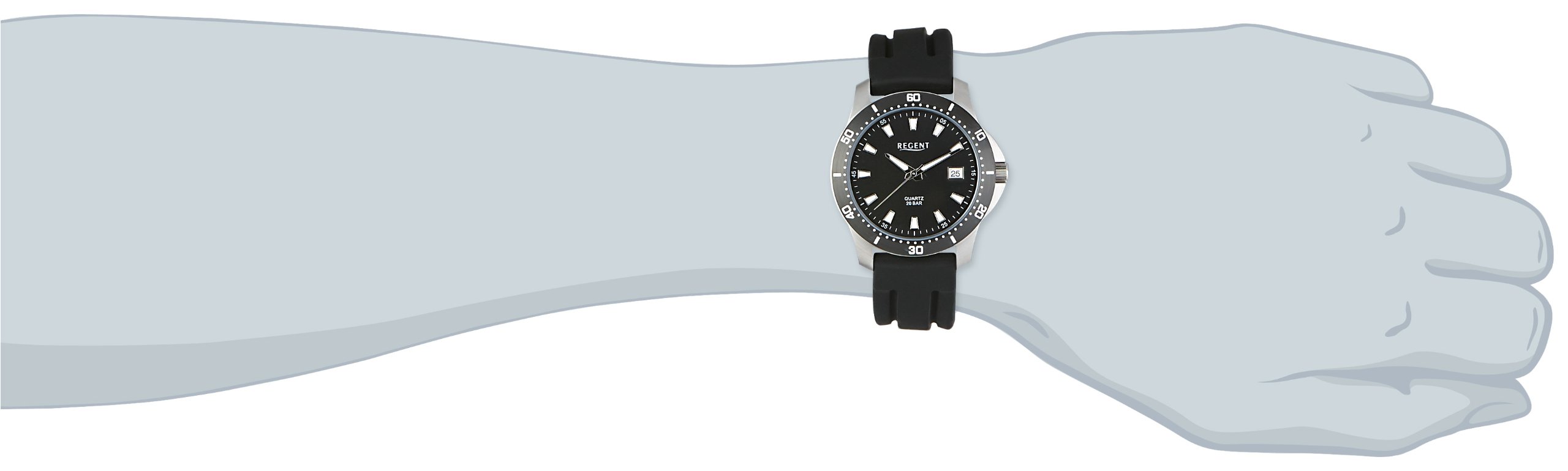 Regent Herren-Armbanduhr XL Analog Quarz Silikon 11110656