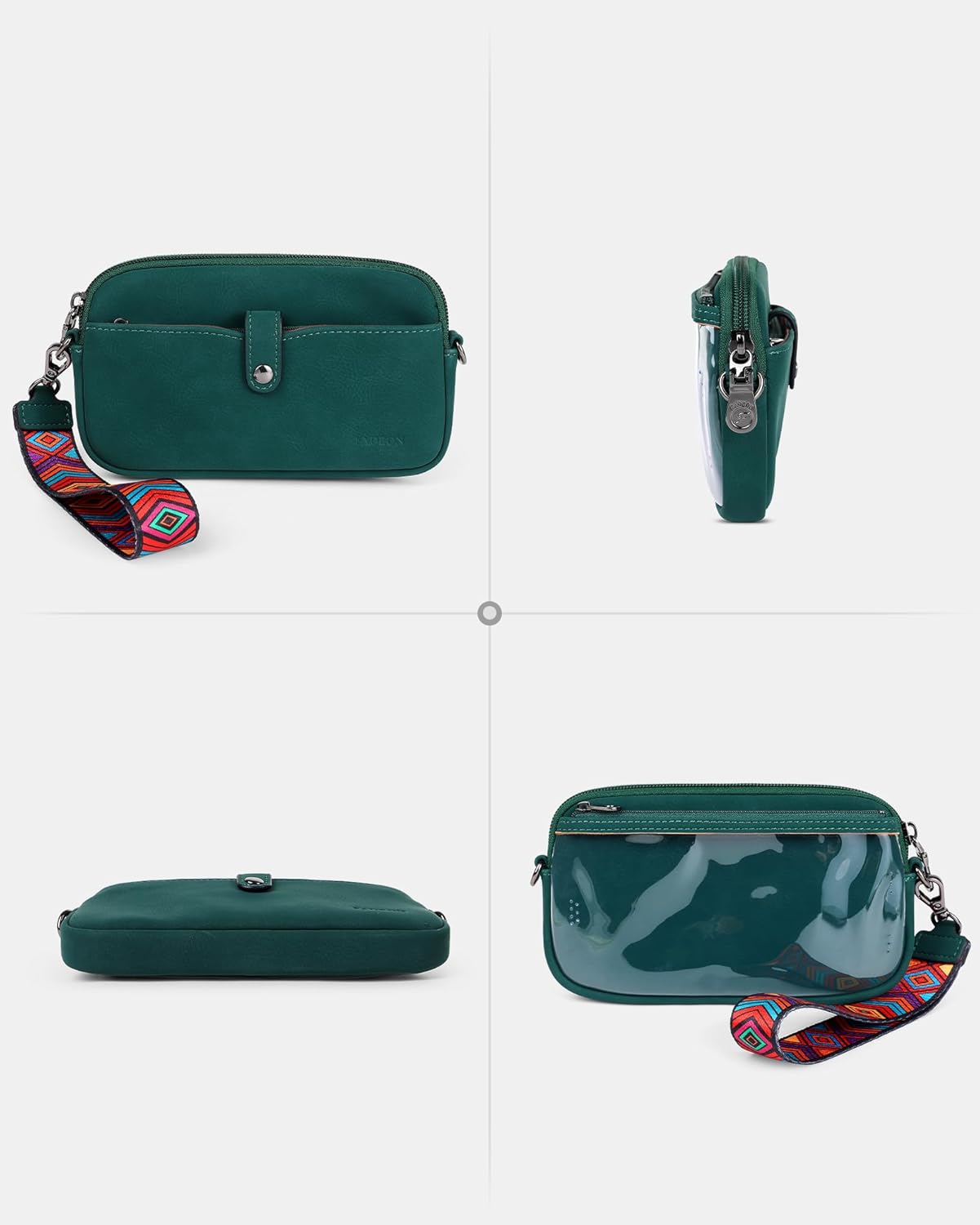 FADEON Slim Wristlet Wallets for Women, Designer Leather RFID Wallet with 3 Zipper Purse for Travel - Image 6