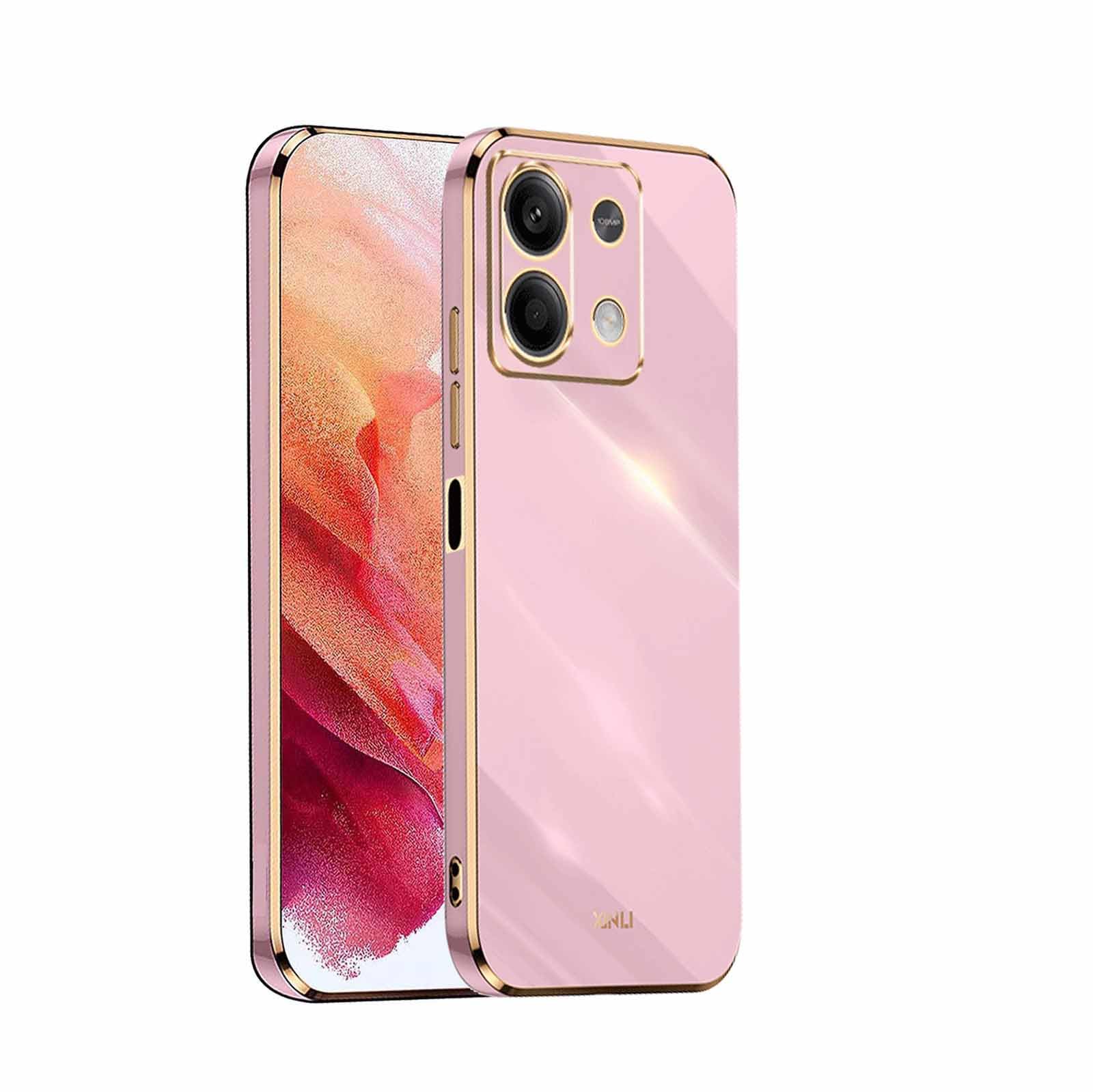 Verre Trempé Redmi Note 14 Pro WBWONE Coque Pour Xiaomi Redmi Note 13 Pro Plus 5G Étui Ave Anneau Rotation, Bordure De Placage D'or Souple TPU Housse De Protection En Silicone En