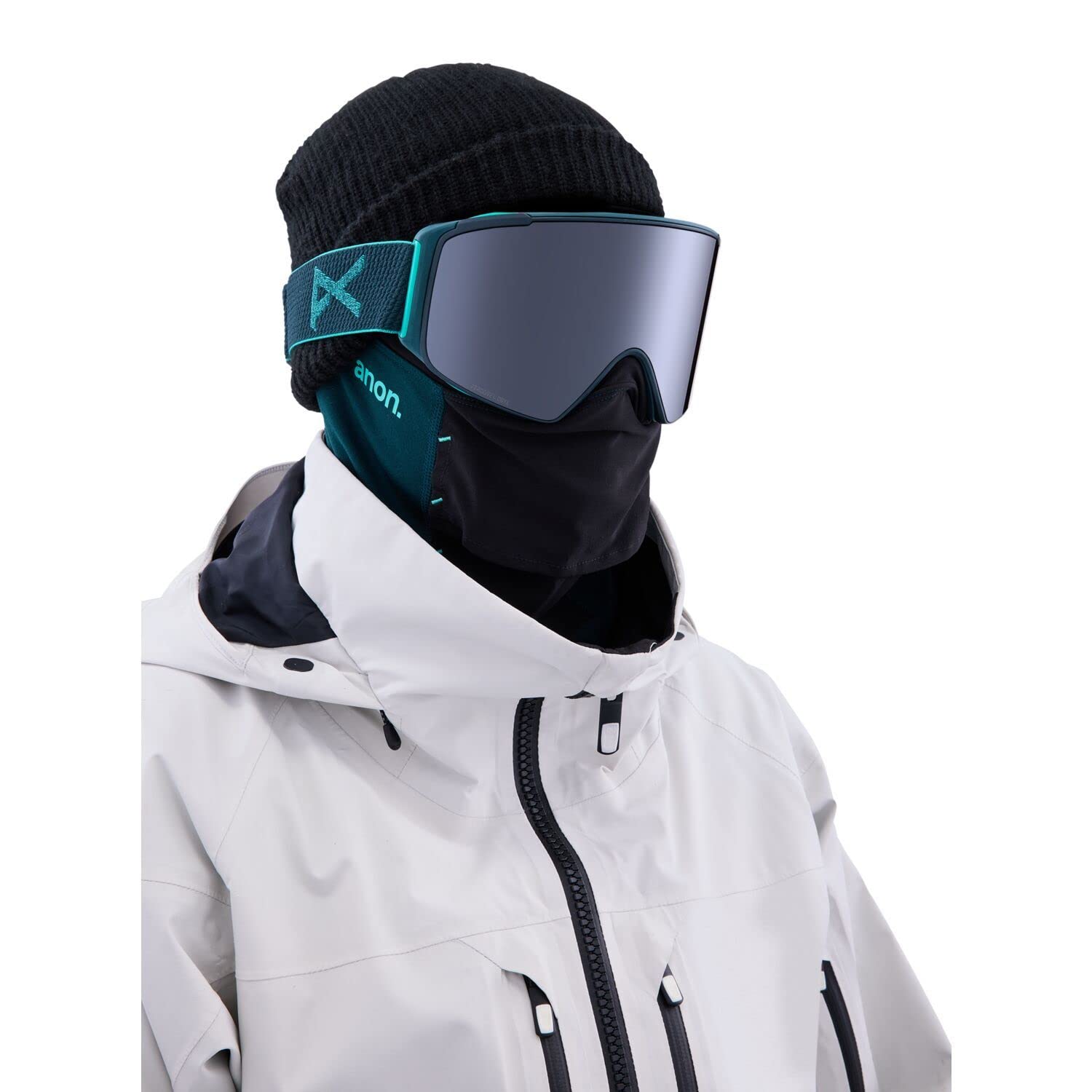 Anon M4S Cylindrical Goggles + Bonus Lens + MFI face mask, Frame: Peacock, Lens: Perceive Sunny Onyx (6% / S4), Spare Lens: Perceive Variable Violet (34% / S2)