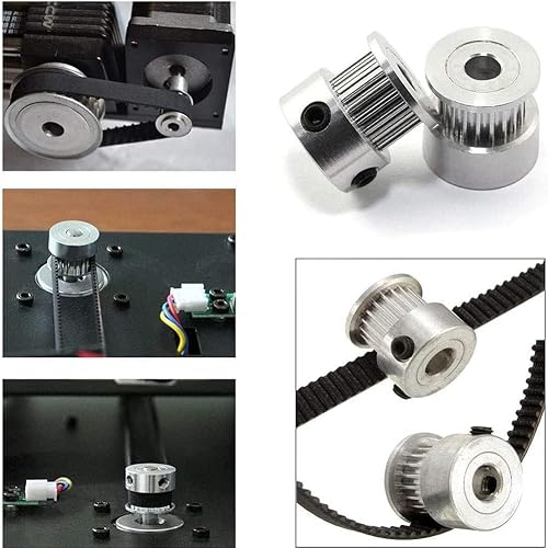 Miniatura 7 de 2Kit GT2 Polea 20 y 60 dientes de diámetro de 0.315 in, polea de distribución de aluminio con 2 correas dentadas de 7.874 in de longitud y 0.236 in