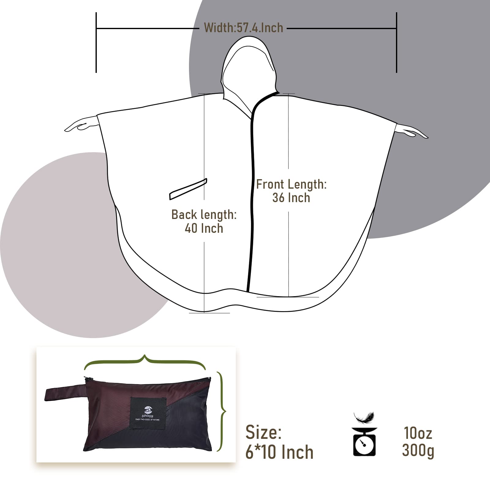 Poncho Impermeable Mujer Unisex Reusable Chubasquero Hombre Capa de Lluvia Nieve