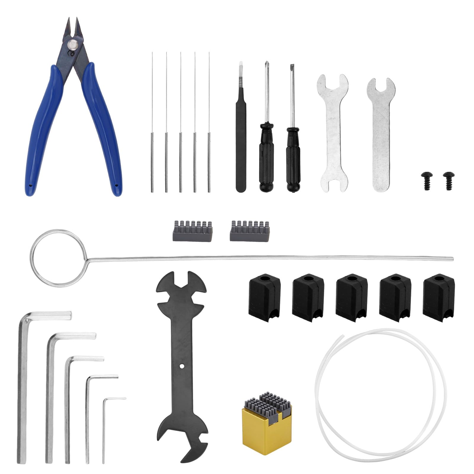 Kit de Herramientas para Impresora 3D Bambu Lab, Incluye Funda de Silicona Tubo PTFE Llave Allen Destornillador y Más para Bambu Lab X1/X1C/X1E/P1P/P1S