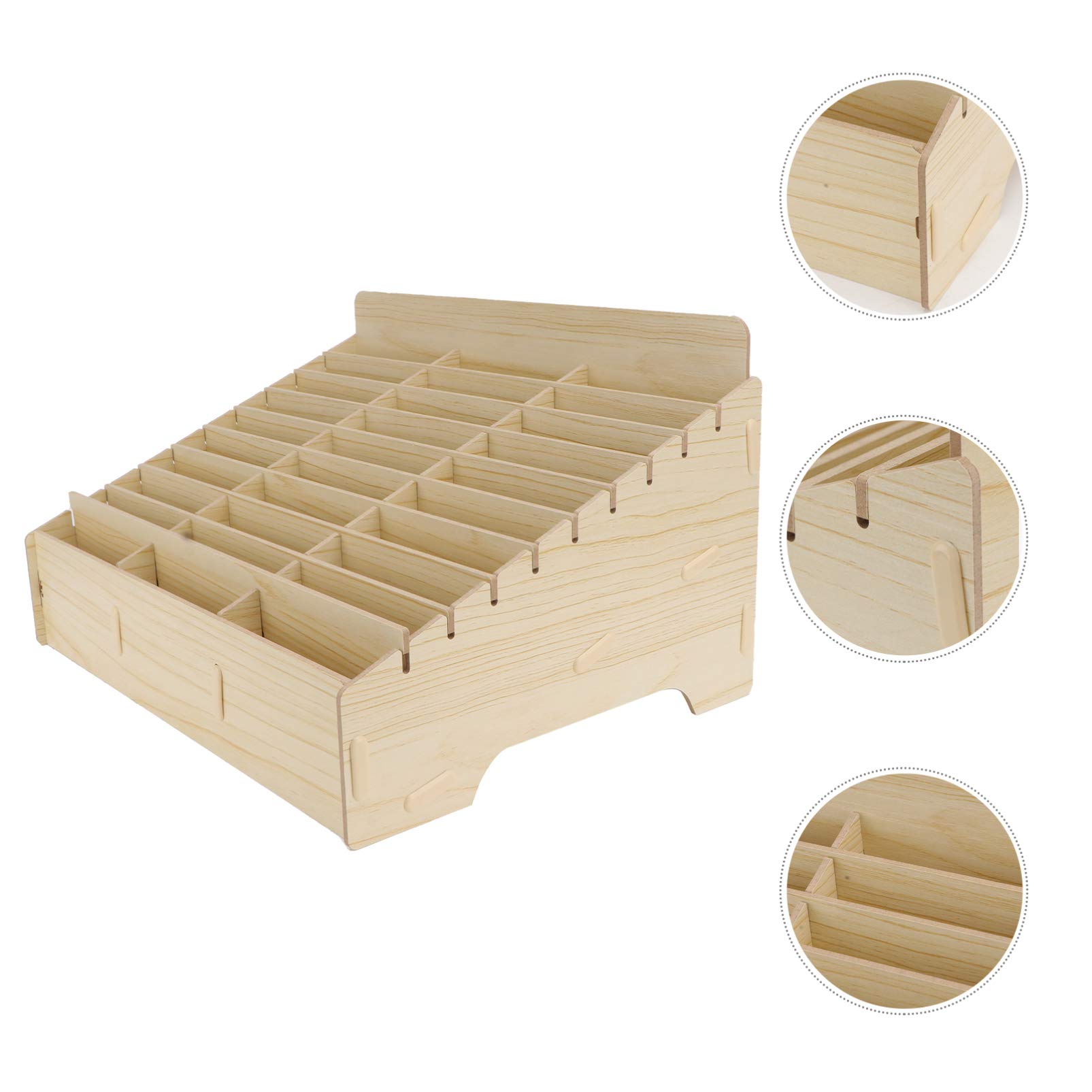HEMOTON Handy Aufbewahrungsbox aus Holz 30 Fächer 12.4 x 9.3 x 7.3 Zoll