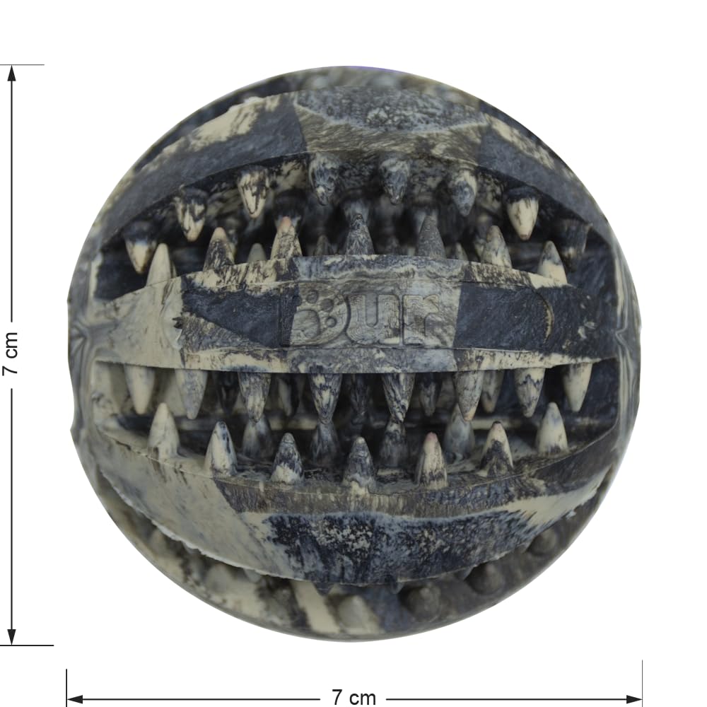 DUR Dog Treat Ball, Black, Vanilla Scent, Durable Recycled Rubber, Interactive and Near Indestructible Dog Chew Toy - Image 2