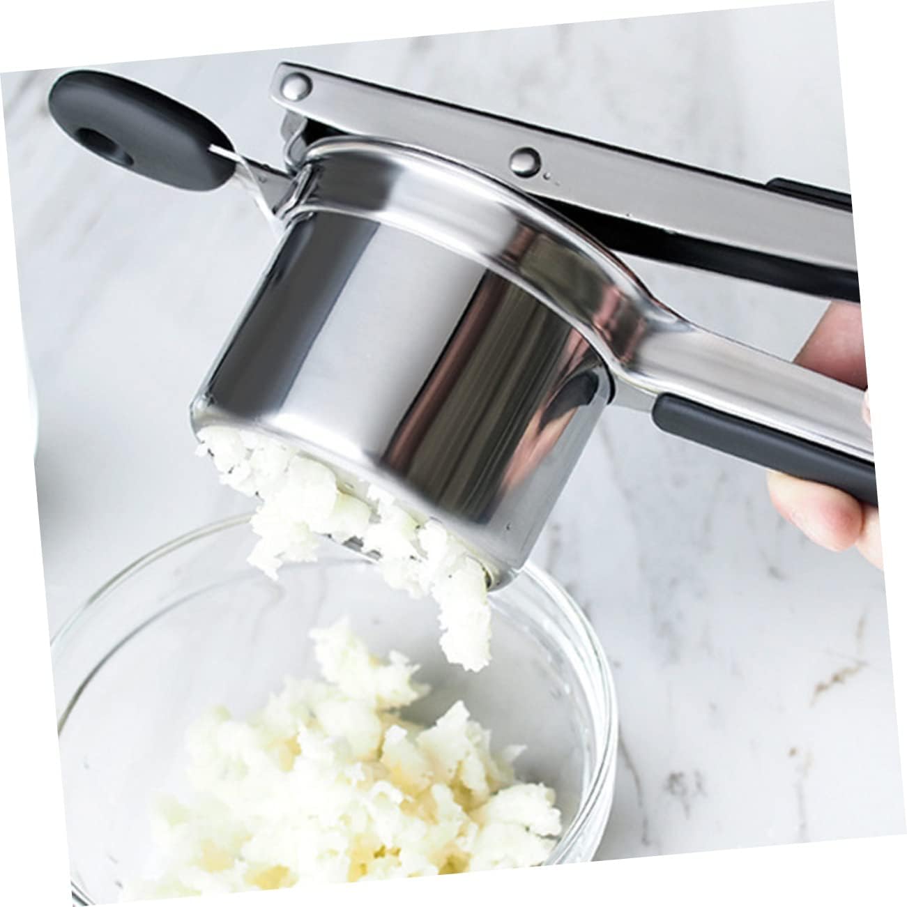 Non- Potato Silicone Handle Food Pressing Tool for Easy Vegetables Fruits and Includes Interchangeable Disks for Versatile Texture Control