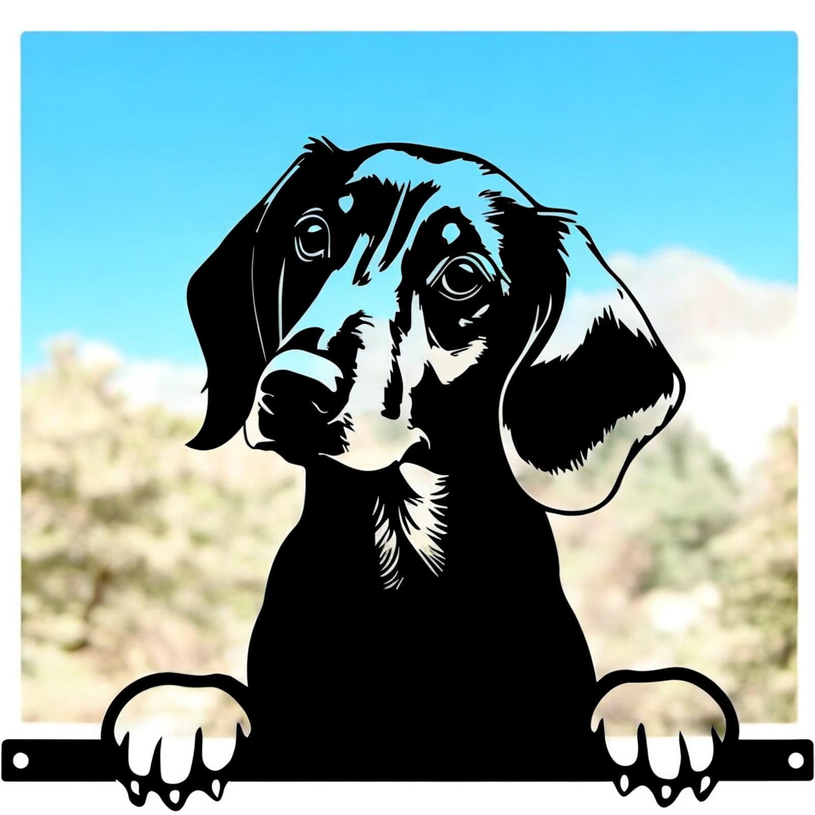 Epsom Door Handle Metal Dachshund Peeking Dog Silhouette – 28cm x 32cm | Decorative Dachshund Art for Home & Garden Décor