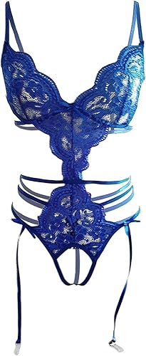 Miniatura 5 de Lencería de una pieza para mujer, body sexy de encaje con escote en V profundo, ropa de dormir exótica zorra para sexo y juego travieso, L24