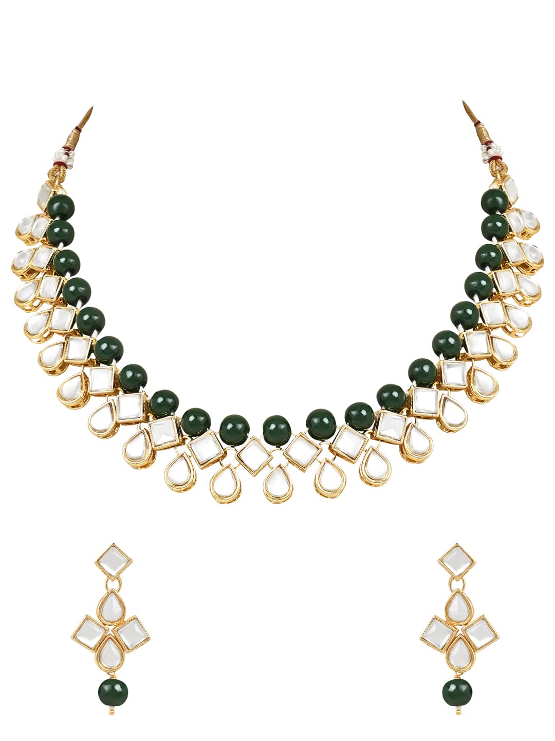 I Jewels 18K Gold Plated Traditional Kundan & Pearls Choker Necklace Jewellery Set with Earrings for Women and Girls (IJ370W) (B0BZZ7XD2B) Amazon Price History, Amazon Price Tracker