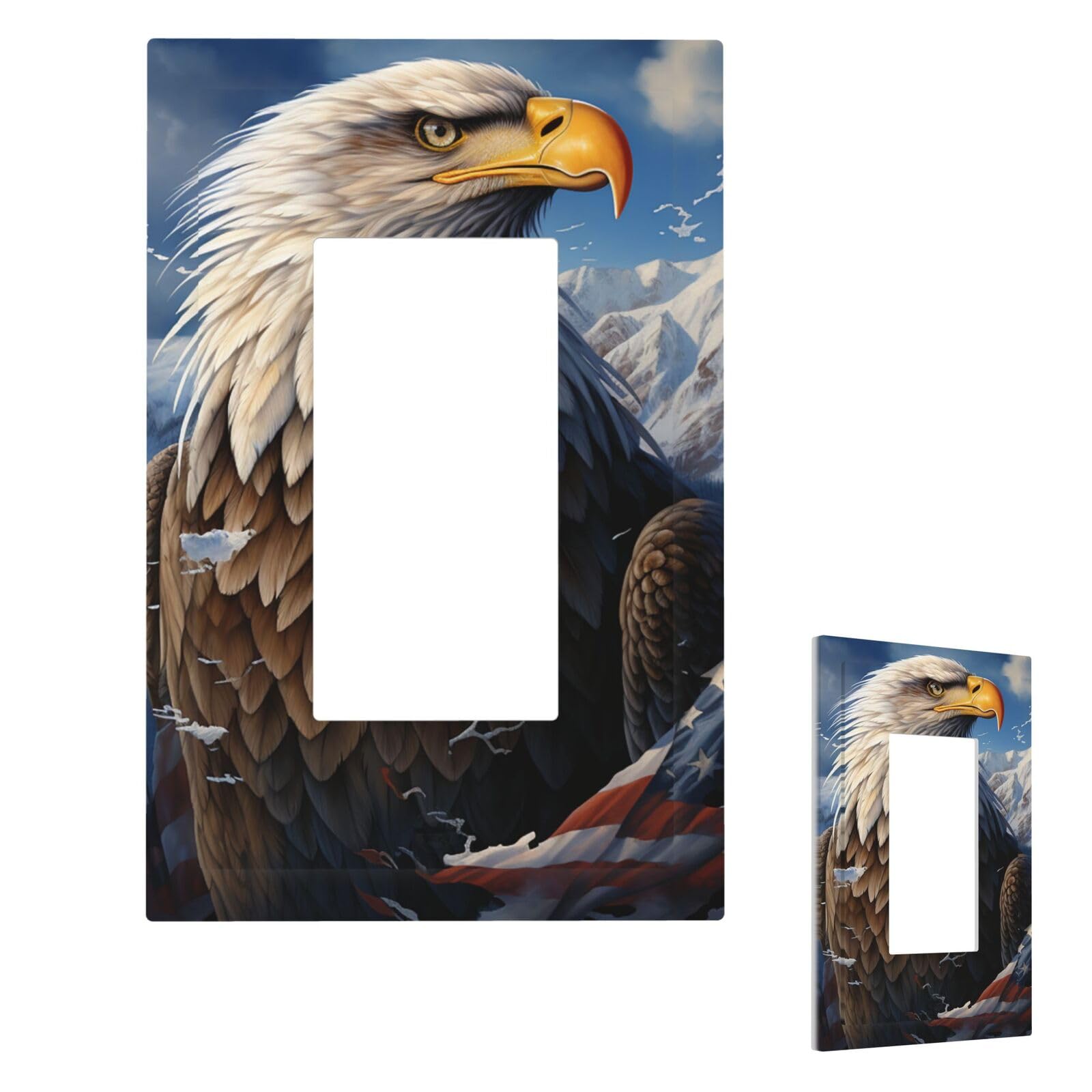 Eagle Wall Plate Cover Modern Decorative 1 Gang Light Switch Cover Unbreakable Receptacle Outlet Covers For Living Room Bedroom Home Decor 1 Gang