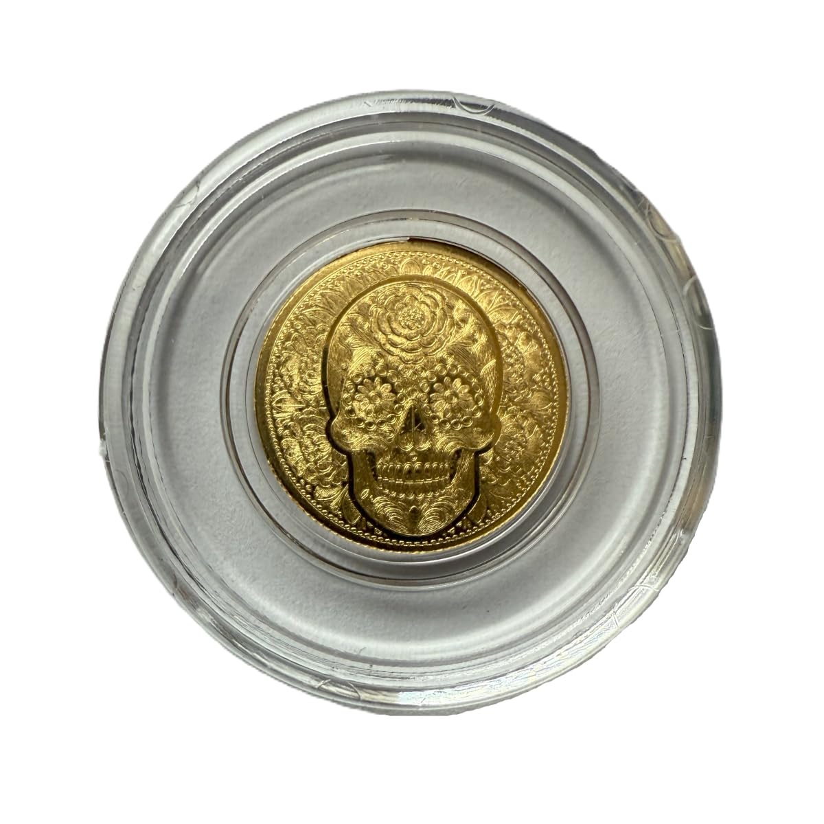 Amazon.com: Day of the Dead Rose Skull Round | 1/100 oz Fine Gold