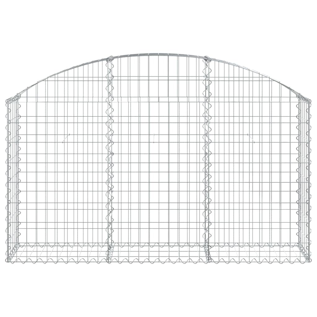 Gabione mit Hochbogen 150 x 30 x 80/100 cm aus verzinktem Eisen, Garten Terrasse Balkonkasten Dekoration für Blumen Pflanzen Kräuter Gemüse, frostfest, Outdoor und Indoor für Beete