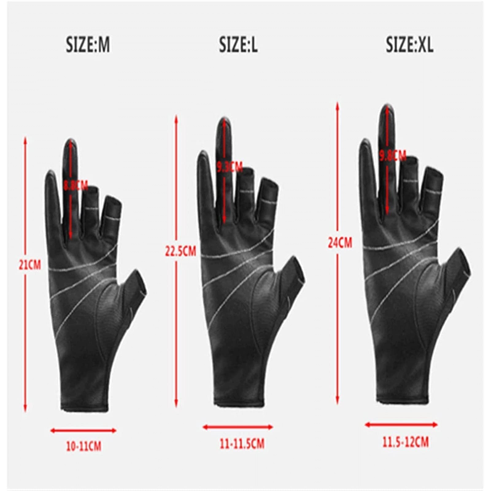Habiba Guanti Guanti a Tre Dita, Guanti da Pesca da Ciclismo per Sport all'Aria Aperta Antiscivolo da Uomo e da Donna, Guanti Touch Screen Traspiranti Caldo