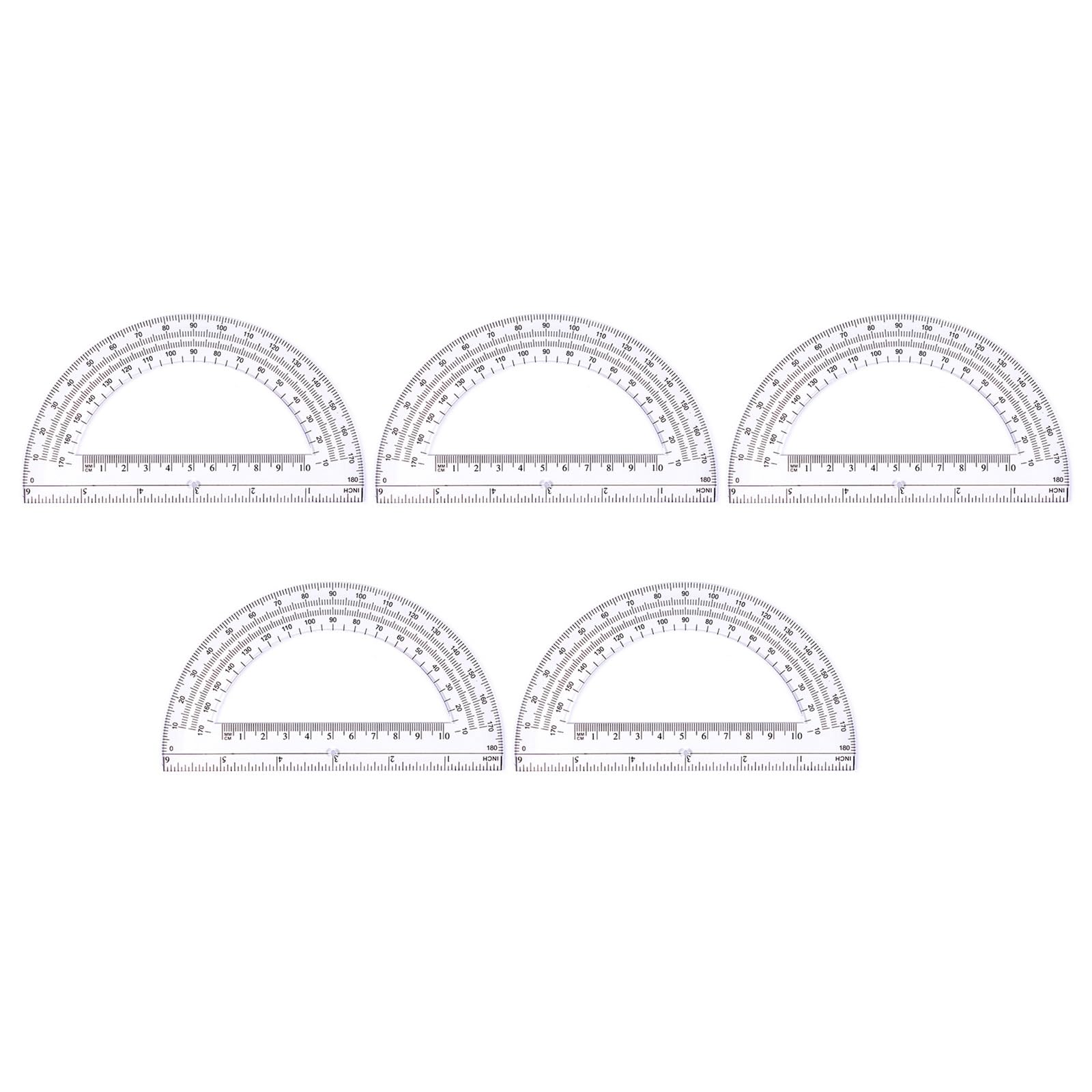 Montesy 5PCS Math Protractors 180 Degrees Protractor 6Inch Clear Protractors Measuring Tool for Drafting Angles Measurement Tool