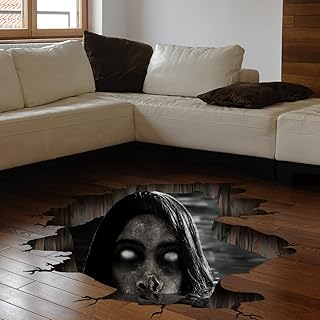 3D Halloween Wall Decals, Ghost Halloween Wall Stickers Halloween Floor Decals Removable, Scary Wall Decals Stickers Decorations for Bedroom, Halloween Wall Window Stickers Clings for Glass Window