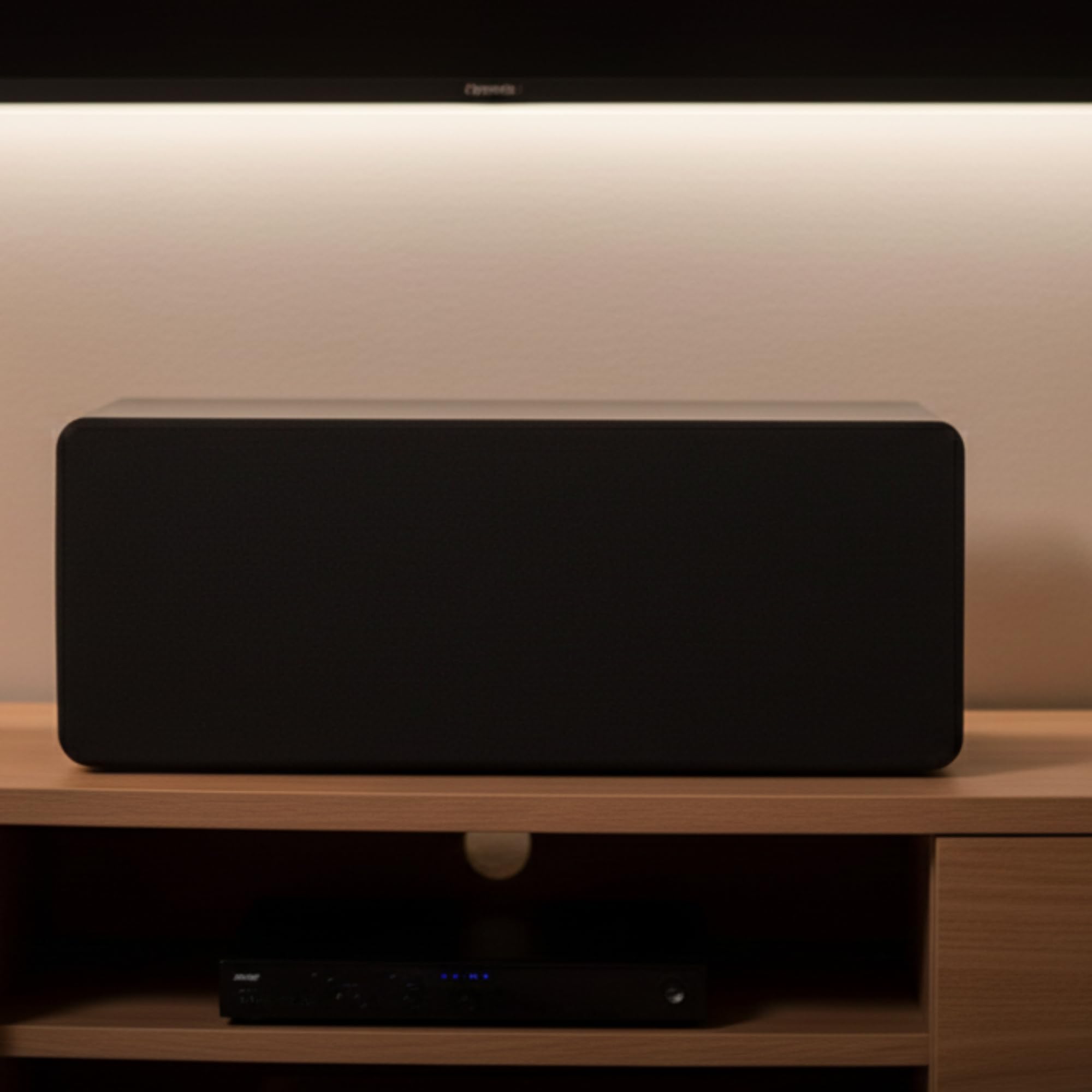 Dynavoice Magic C-4 Schwarz Matt – Center Lautsprecher Passiv 2-Wege, 2x4 Woofer + 1" Hochtöner, Front Bassreflex, 100W, für Heimkino 5.1 und 7.1