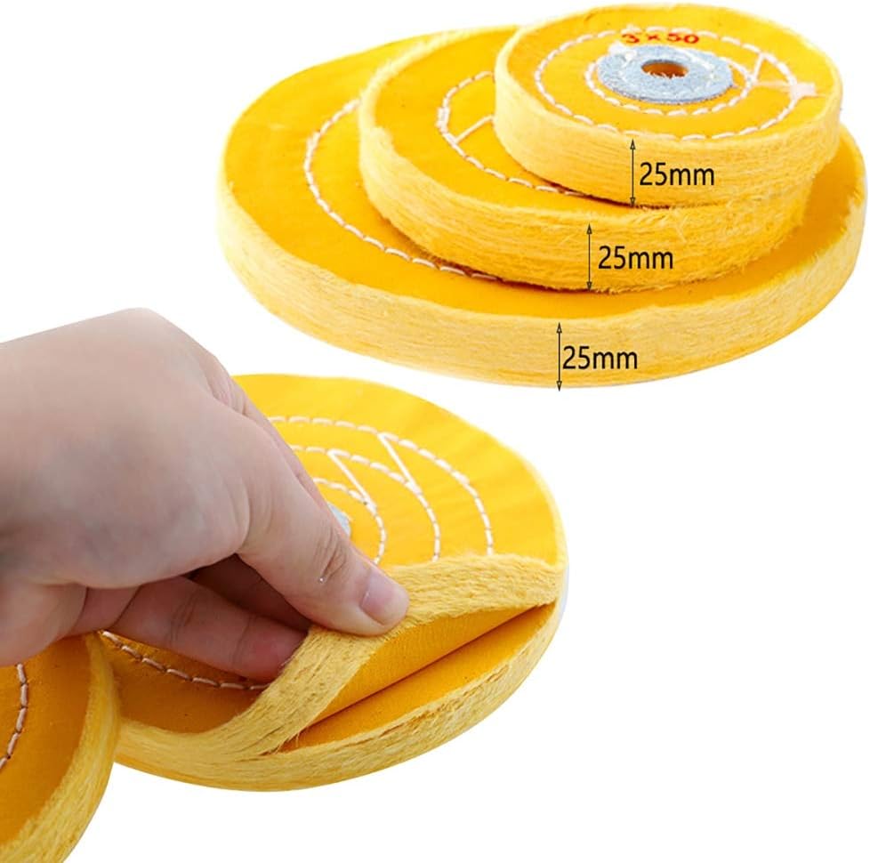 Abrasive Tools 3Pcs Polishing Wheel for Bench Grinder Buffing Wheel for