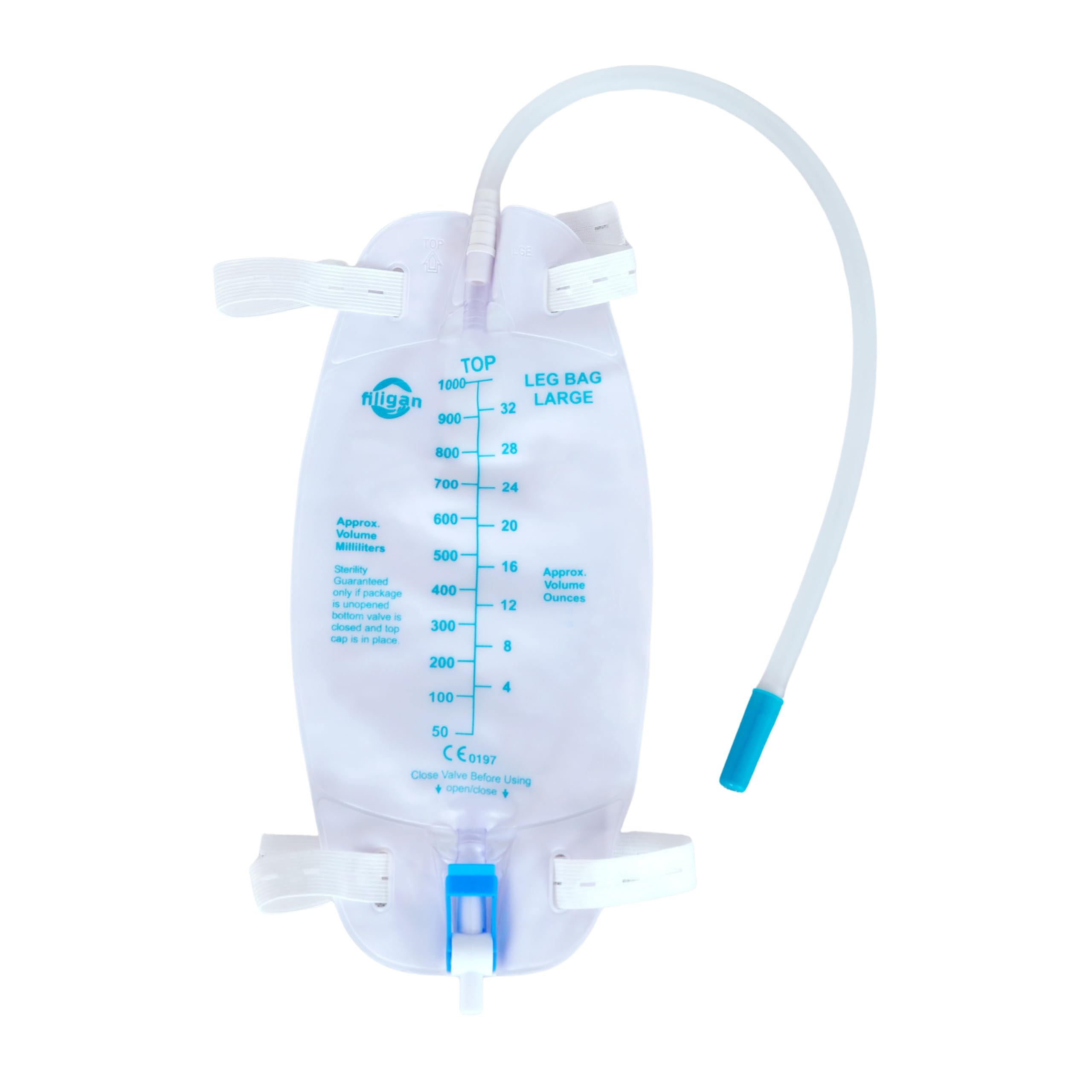 10 Pack 32oz/1000ml Easy-Tap Catheter Leg Bags with 18