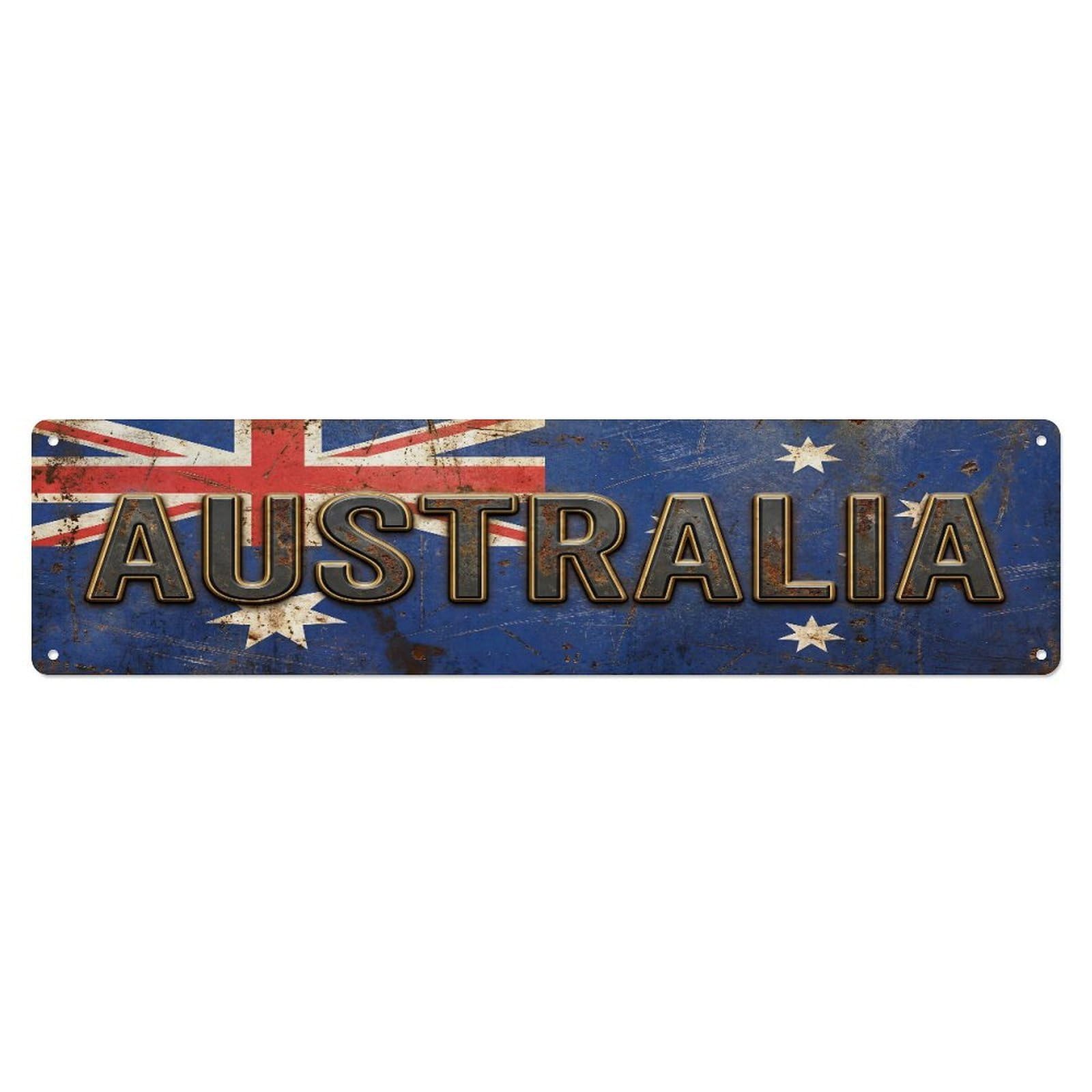 Metal Tin Sign Vintage Australia Flag Pattern