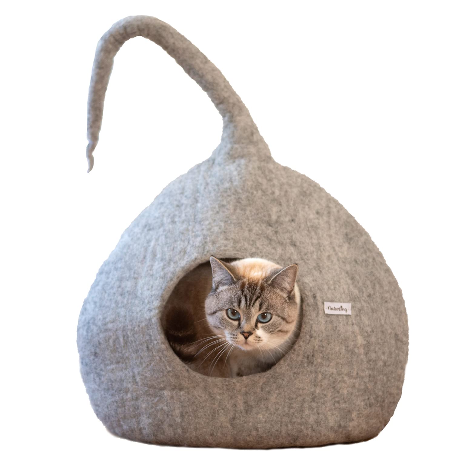 Katzenhöhle rund - kuschelige Filz Katzenbett - für Katzen (Spiky)