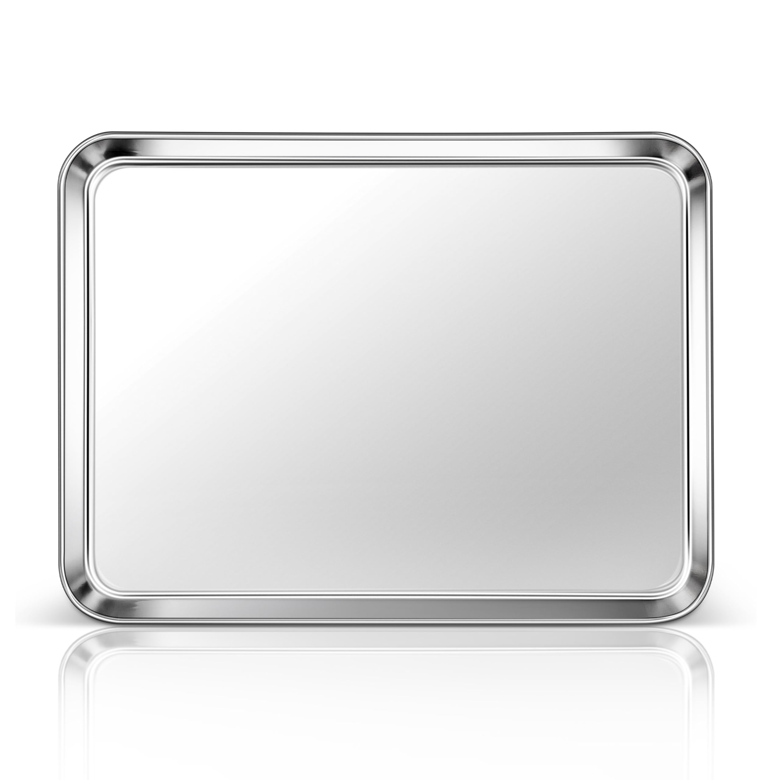 Homikit 1 Pack Baking Sheet, 16x12 Inch Stainless Steel Cookie Tray Set for Oven, Metal Jelly Roll Pan for Baking Cooking Toasting, Rustproof & Non Stick, Mirror Finish & Dishwasher Safe