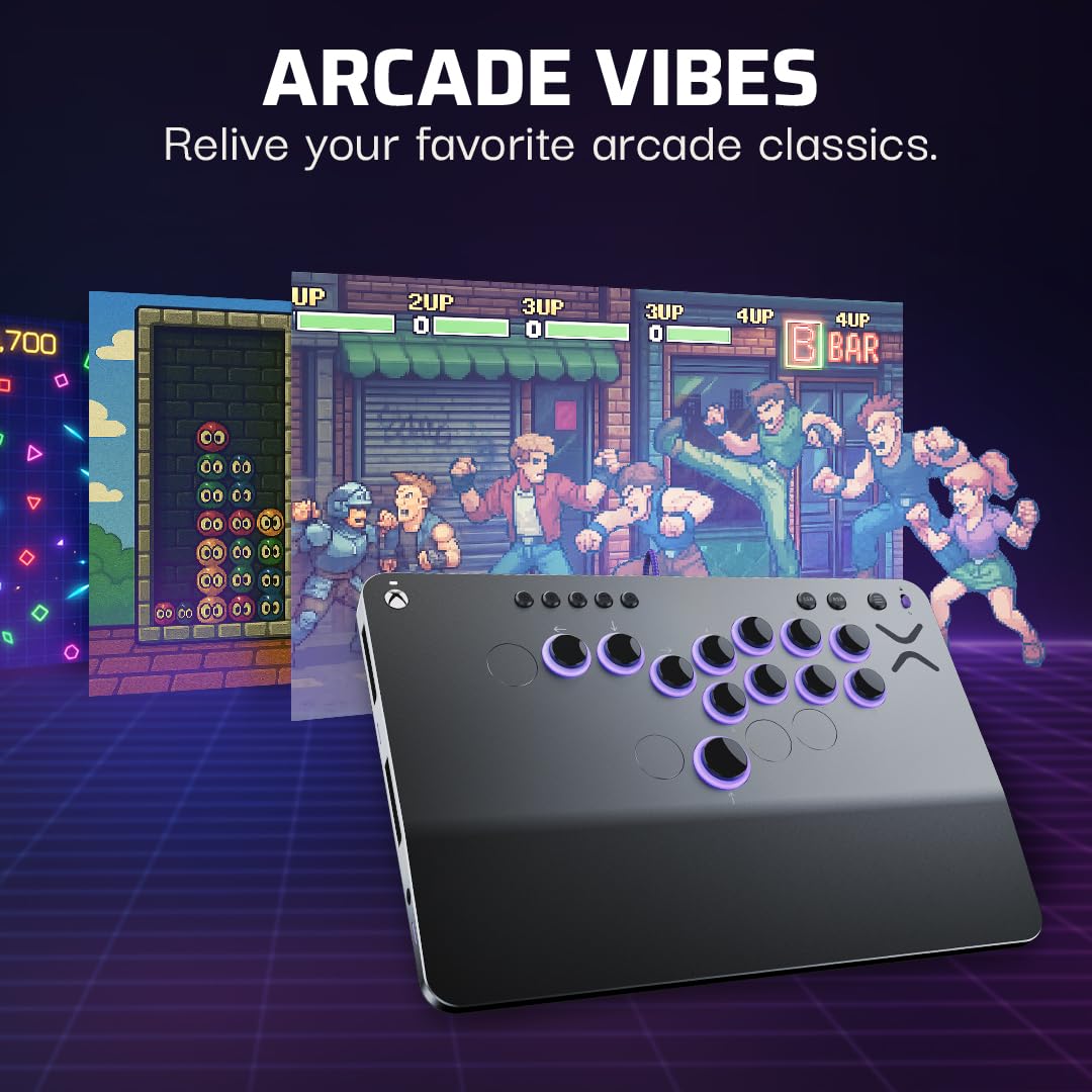 Turtle Beach Victrix Pro KO Leverless Fight Stick - con licenza ufficiale Capcom e PlayStation, compatibile con Xbox Series X e S, con switch RGB hot swappable, design ergonomico
