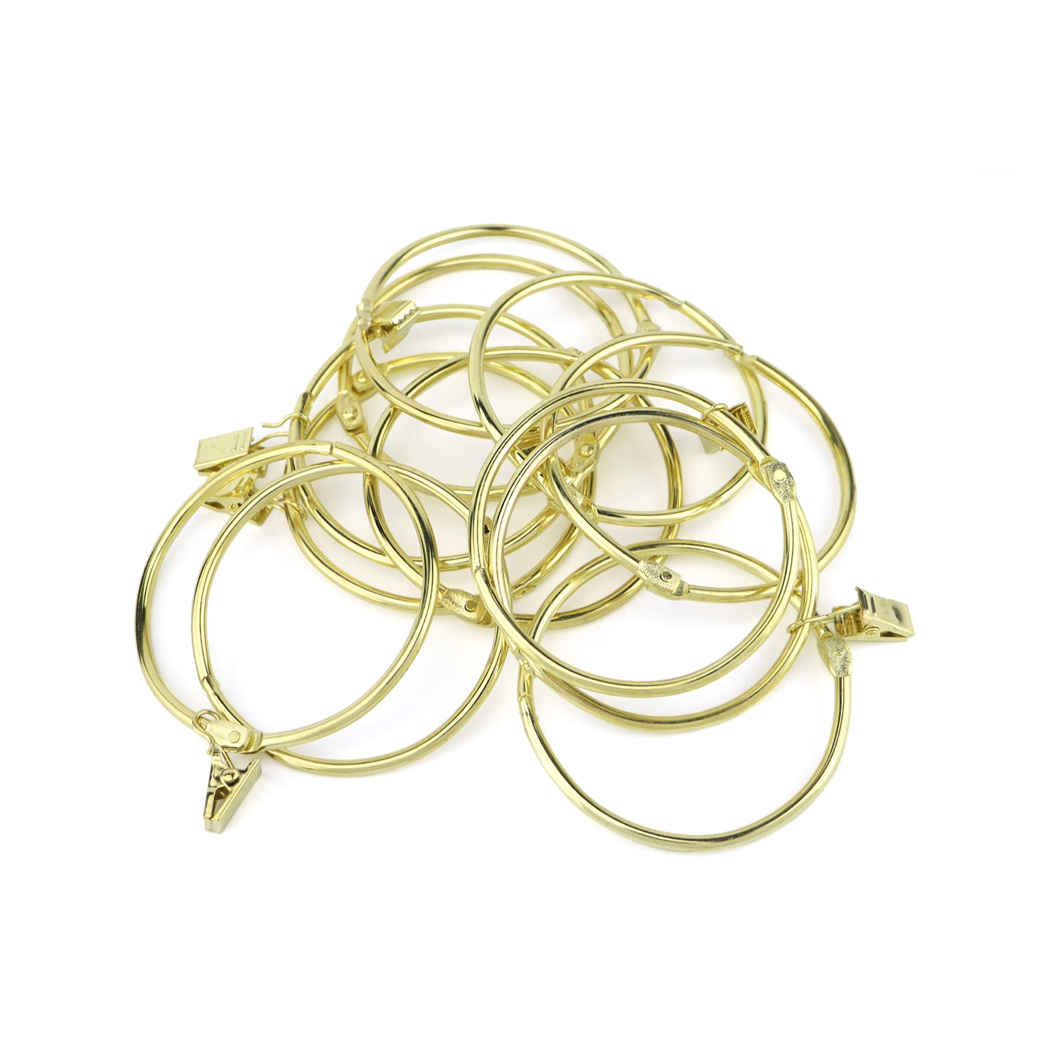 Anneaux Décoratifs Rideau Anneaux Rideau Avec Pinces - Lot De 50 Pièces Métal Argenté - Diamètre 25mm Pour Tous Rideaux Accessoires Rideaux 25mm