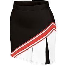 chasse Cheerleading Uniform Skirt for Girls - Blaze Boost, Fitted Asymmetrical Pleat Cheerleader Outfit