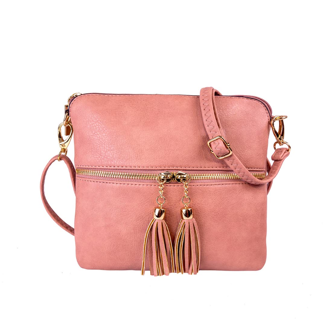 Crossbody Bags for Women, Designer Faux Leather Small Shoulder Bag for Women With Adjustable Strap, Ladies Multiple Compartments Messenger Bag