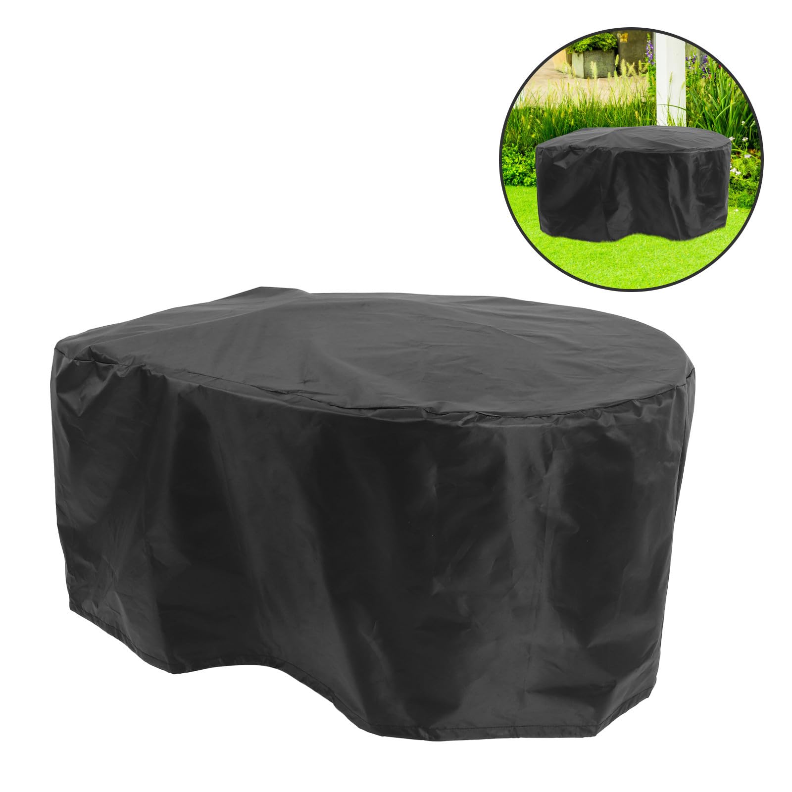 VICASKY Cubierta de Tela Oxford Negra para Patio y Piscina, Fácil Instalación, Protección contra Polvo y Sol para Tanque de Agua Exterior