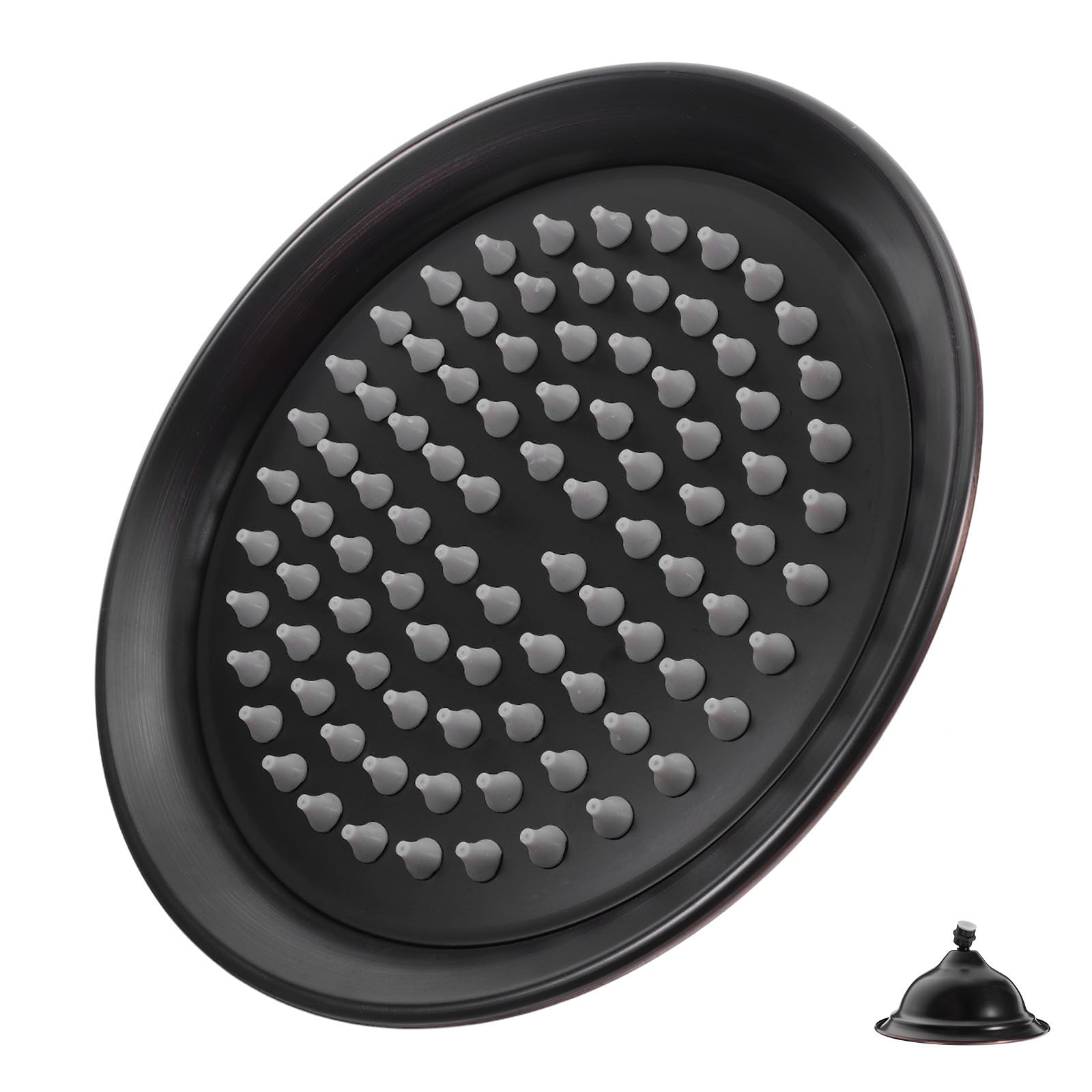 Cabezal de Ducha Retro de Cobre Negro, Gran Diseño Tipo Campana