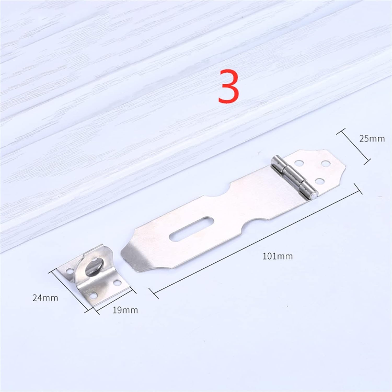 Stainless Steel Padlock Clasp Gate Hasp Staple Easy Install Door Lock Shed Latch Household Burglar-Proof Hardware 1Pcs(3)