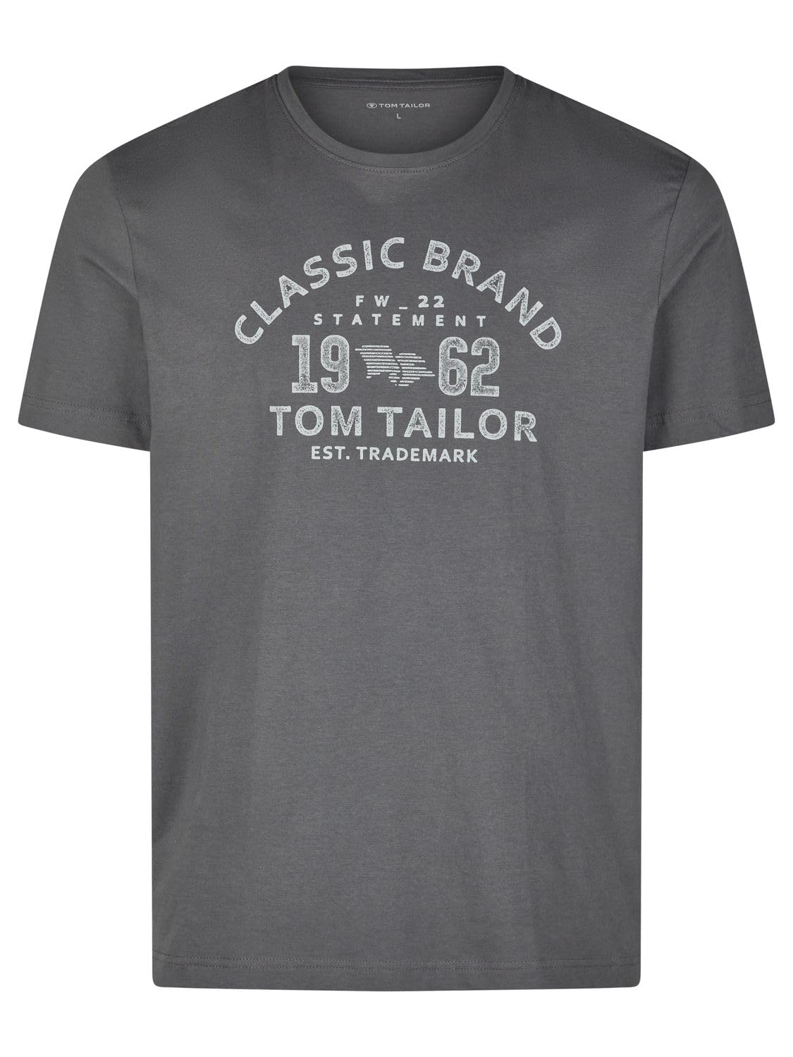 TOM TAILOR Maglietta da Uomo, a Maniche Corte, con Scollo Rotondo, vestibilità Normale, 100% Cotone, Nero, Bianco, Verde, Rosso, Blu, Grigio