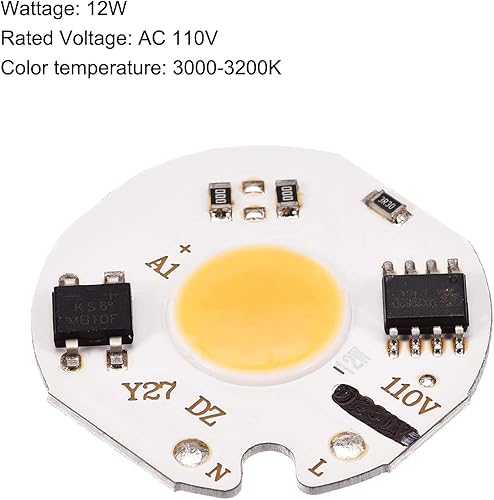 Miniatura 3 de MECCANIXITY Bombilla LED de chip 110 V 12 W blanco cálido 3000-3200 K sin conductor de alta potencia Floodlight Módulo de lámpara de aluminio Junta