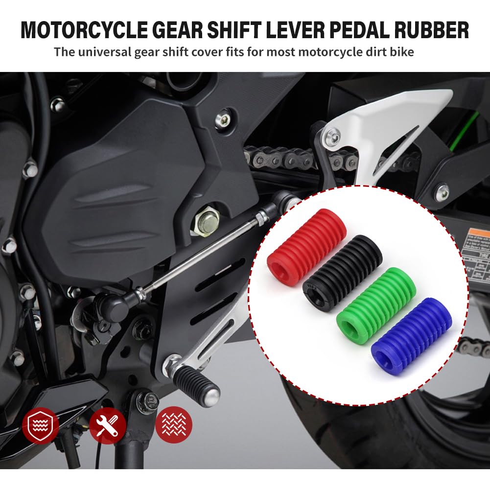 GZYF 8MM Motorcycle Gear Shift Shifter Lever Foot Pad Pedal Rubber Cover Red Universal for Kawasaki for Honda for Suzuki for Yamaha Most Model