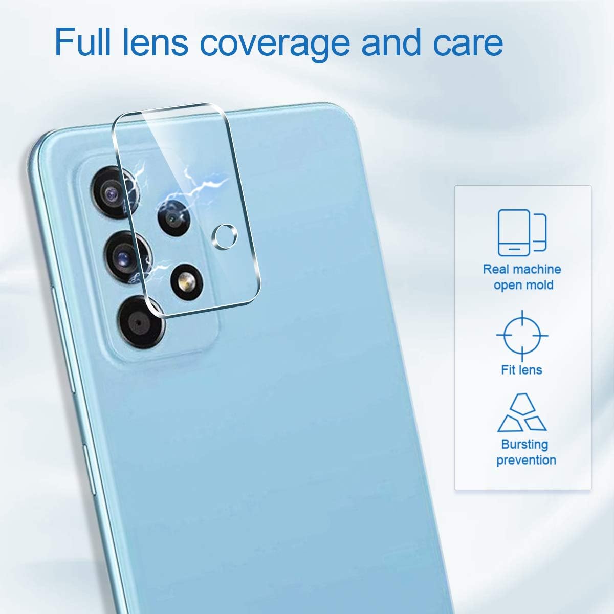 [5-Pack] PULEN for Samsung Galaxy A52 4G/5G&Galaxy A52s 5G Screen Protector (3 Packs) with 2 Packs Camera Lens Protector,HD Clear Scratch Resistant Bubble Free 9H Hardness Tempered Glass