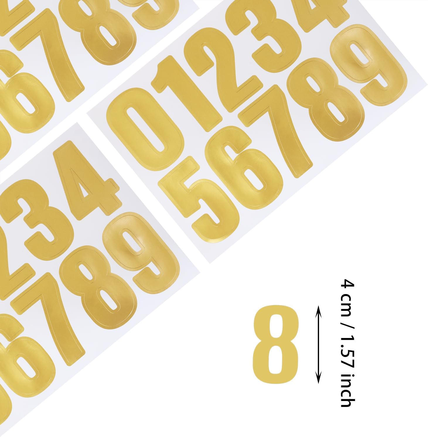 ONLYKXY 10sheet 0-9 Vinyl Self Adhesive Mailbox Number Sticker Marking 1.5in Space Decal Organizing Label Tag for Window Door Car Sign Storage Package Box Bin Can Home Business Yard Address (Gold)